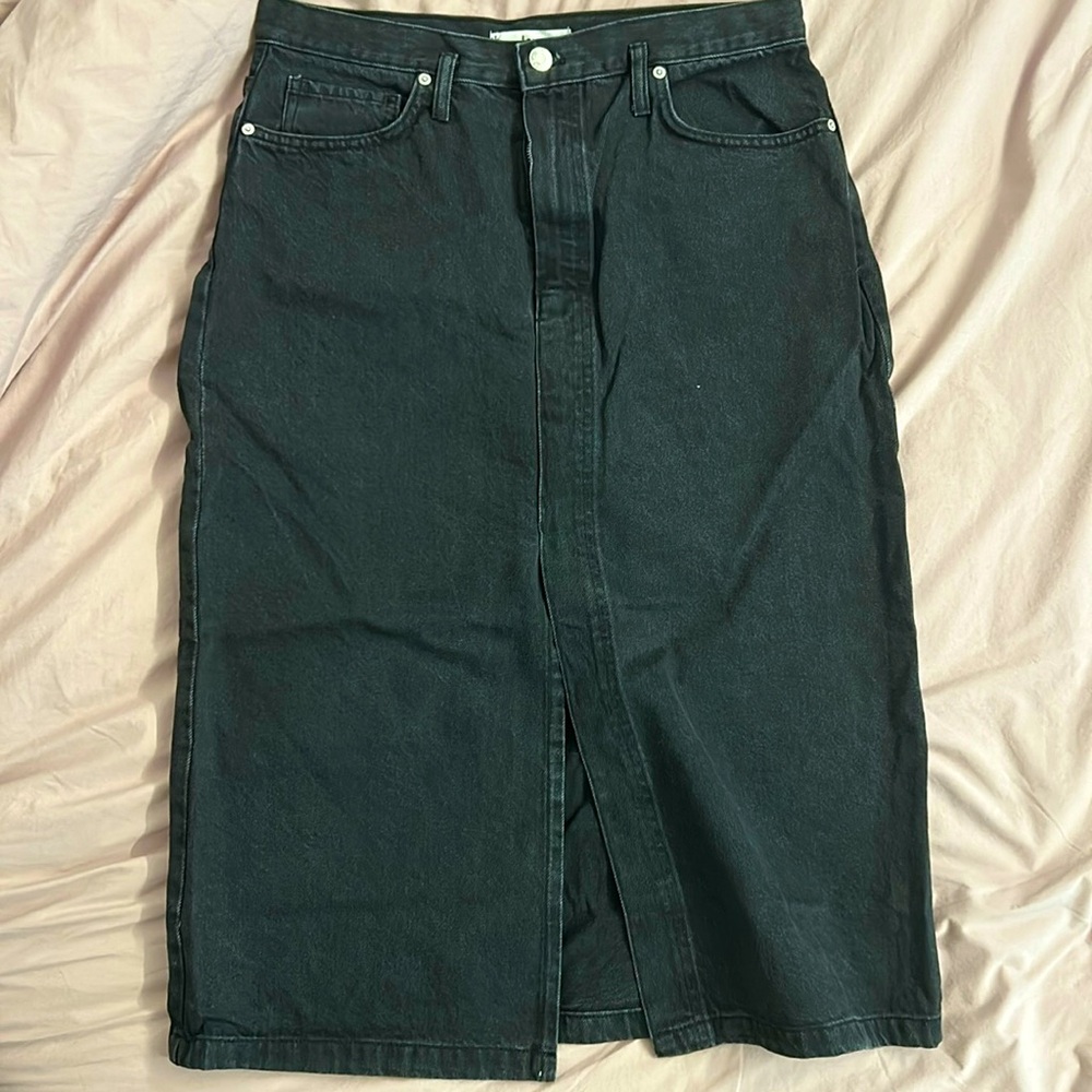Denim midi skirt